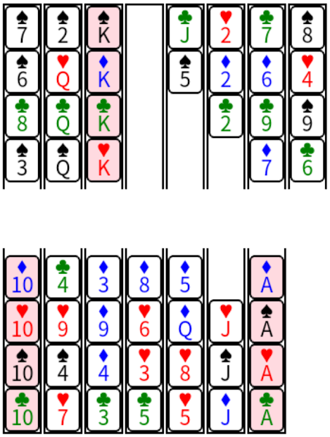 カードソートのゲーム画面